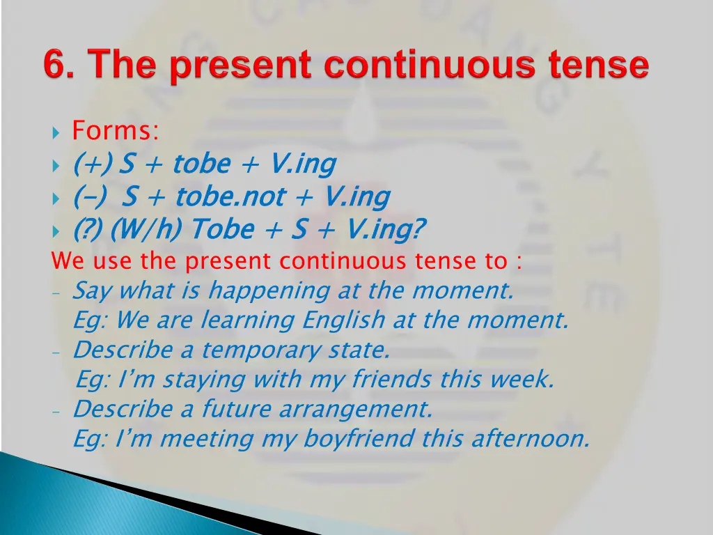forms s s w h tobe s we use the present