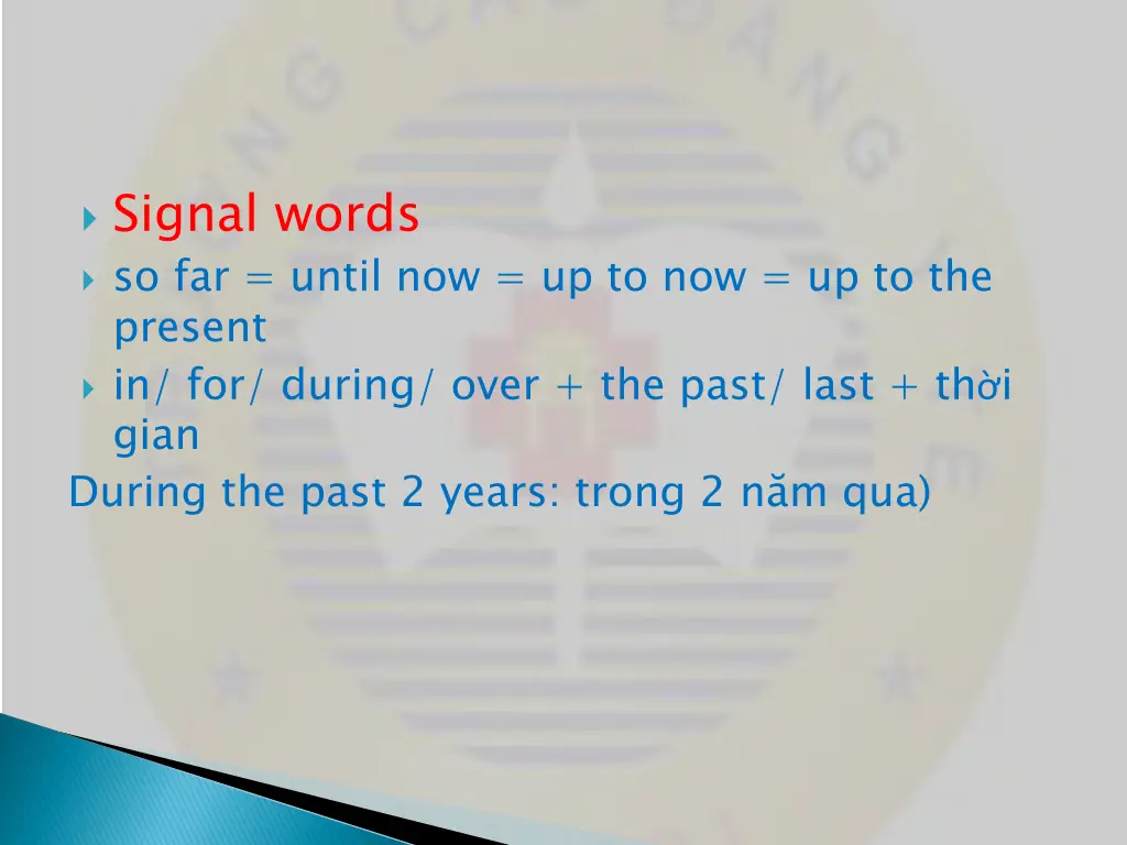signal words so far until