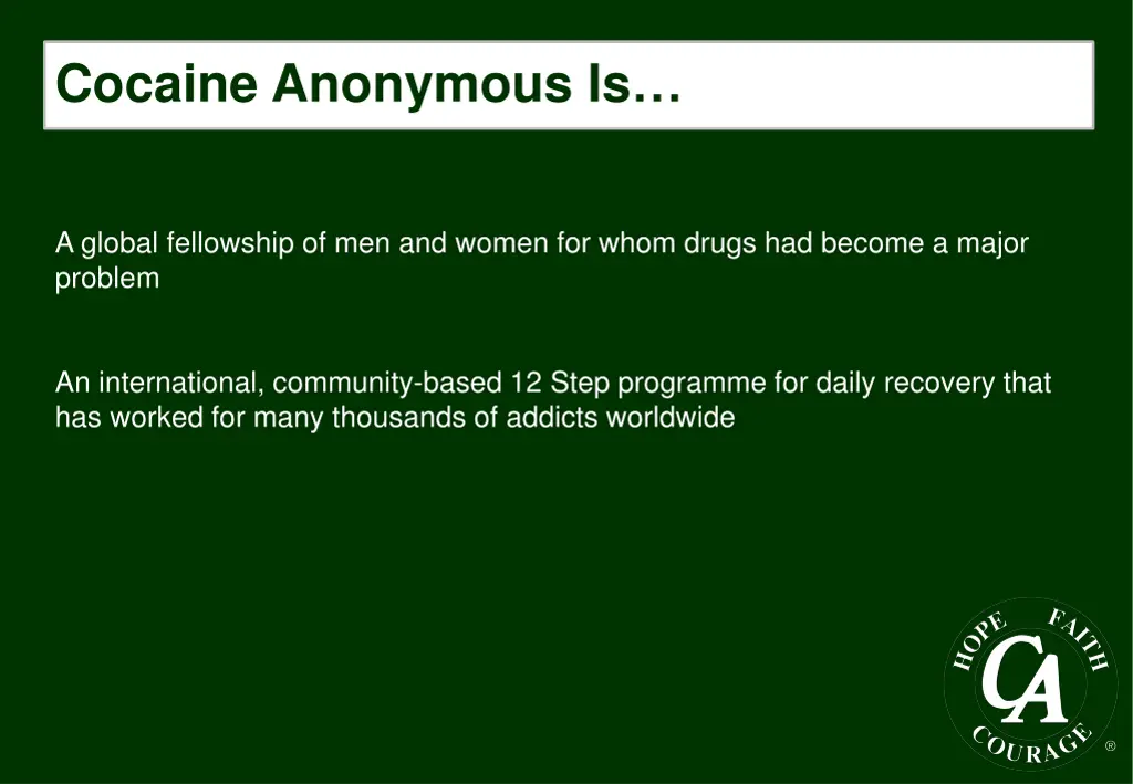 cocaine anonymous is