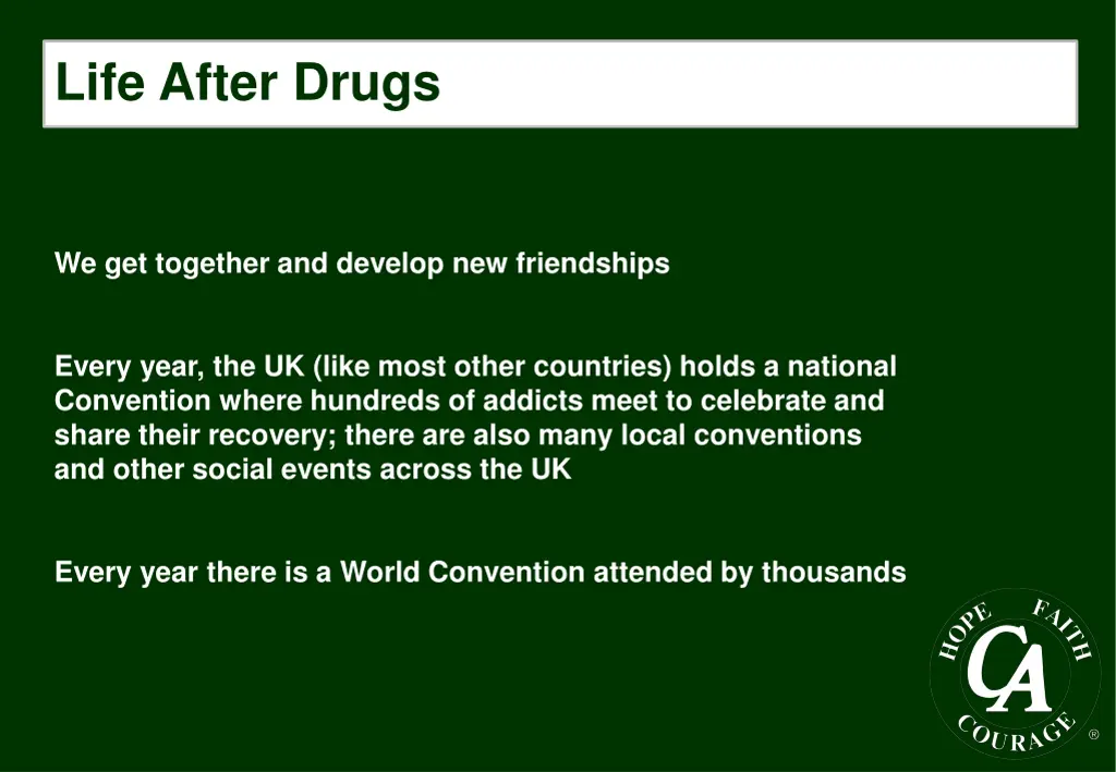 life after drugs 1