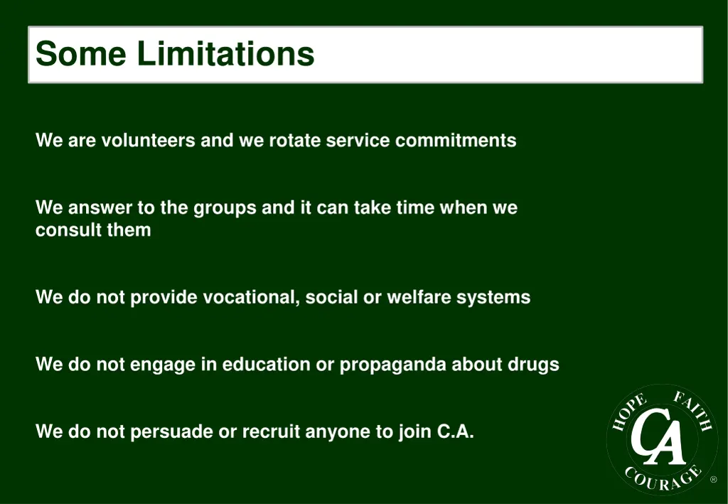 some limitations