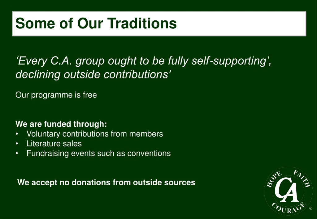 some of our traditions 1