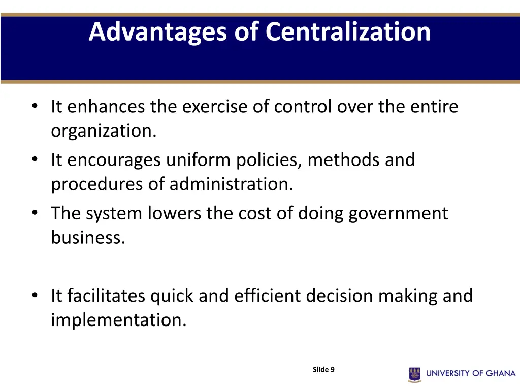 advantages of centralization 1