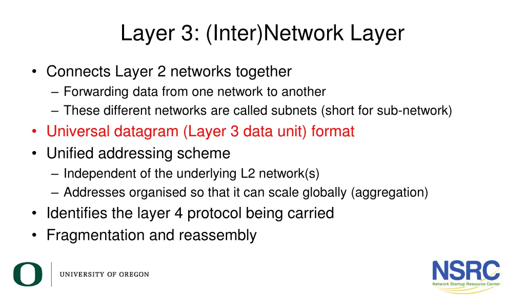 layer 3 inter network layer