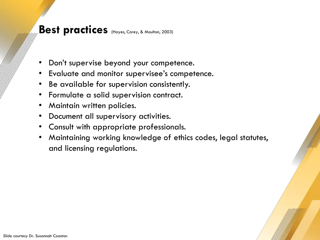 best practices hayes corey moulton 2003