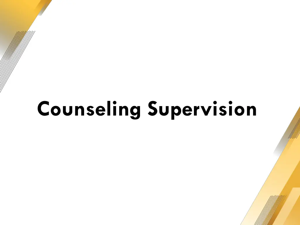 counseling supervision