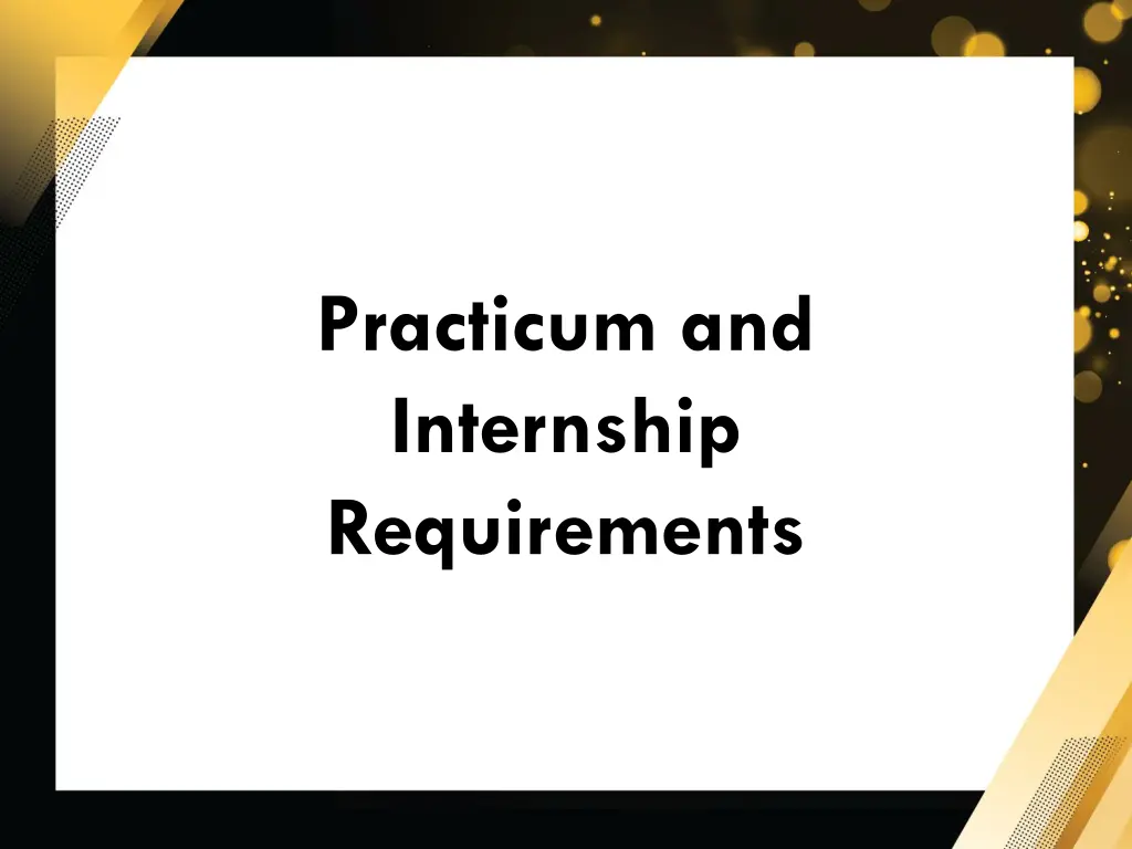 practicum and internship requirements