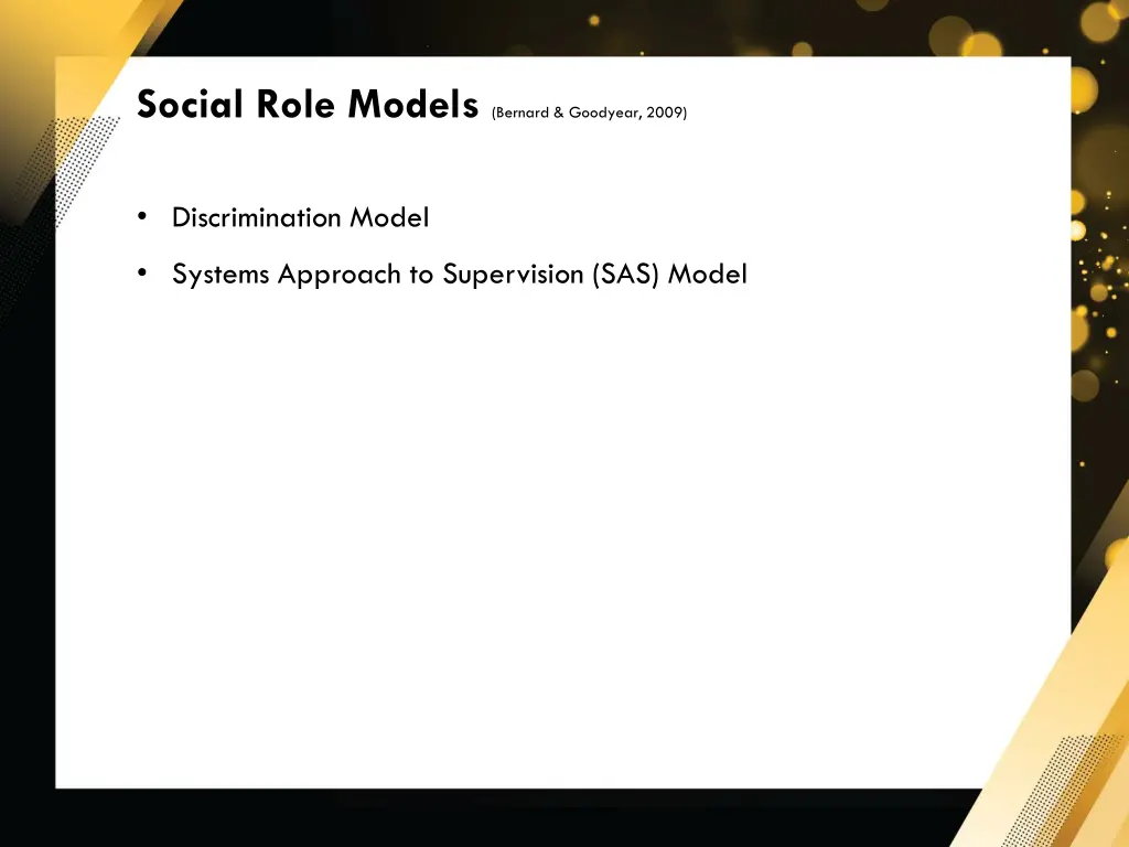 social role models bernard goodyear 2009