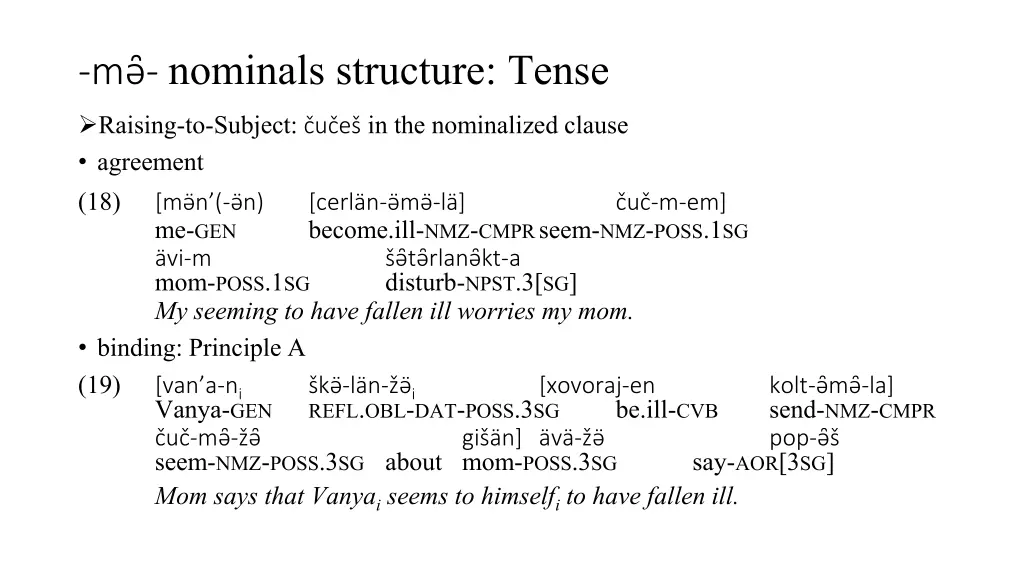 m nominals structure tense 4