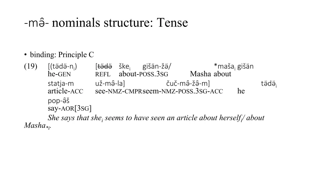 m nominals structure tense 5