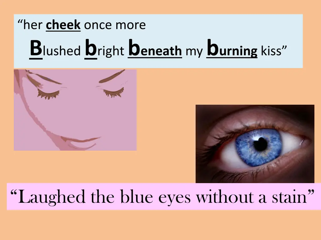 her cheek once more b lushed b right b eneath