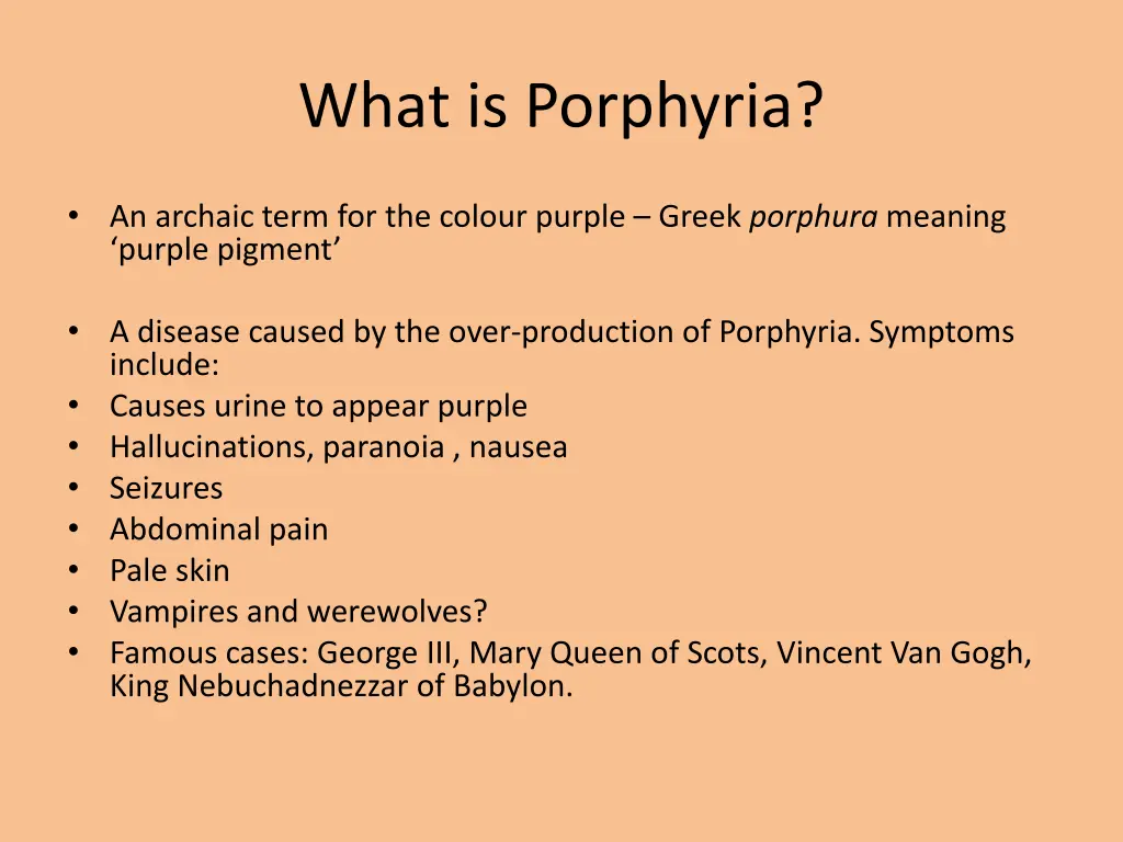 what is porphyria