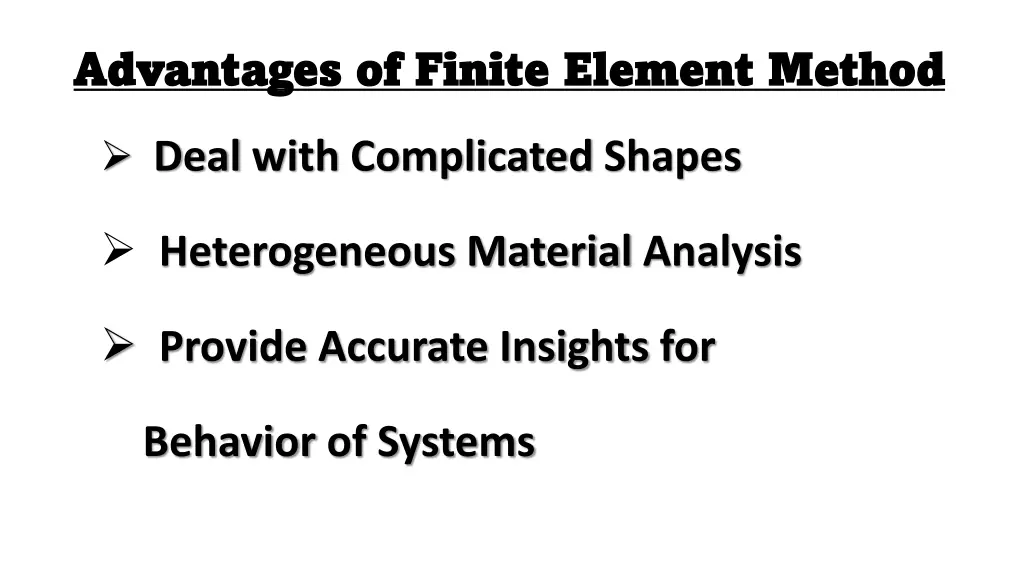 advantages of finite advantages of finite element