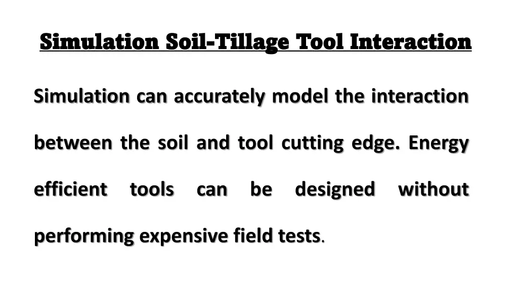 simulation soil simulation soil tillage