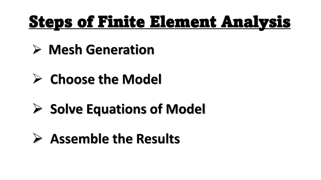 steps of finite steps of finite element