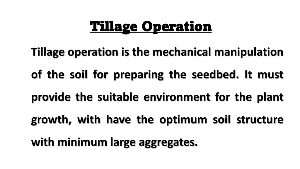 tillage operation tillage operation