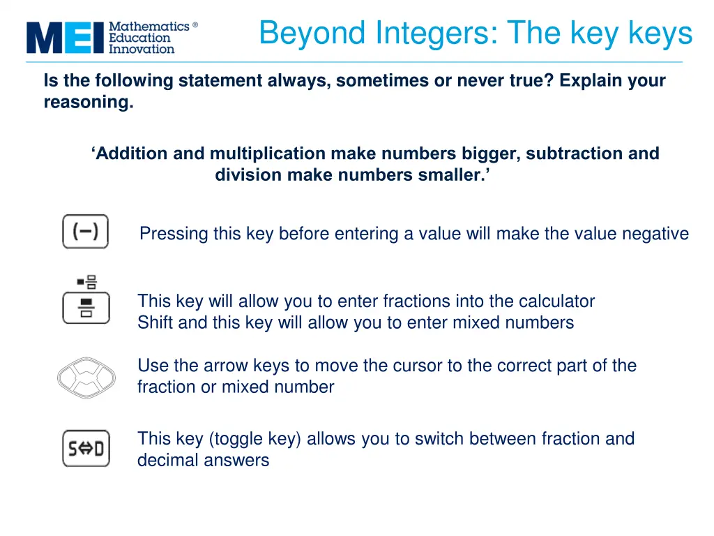 beyond integers the key keys