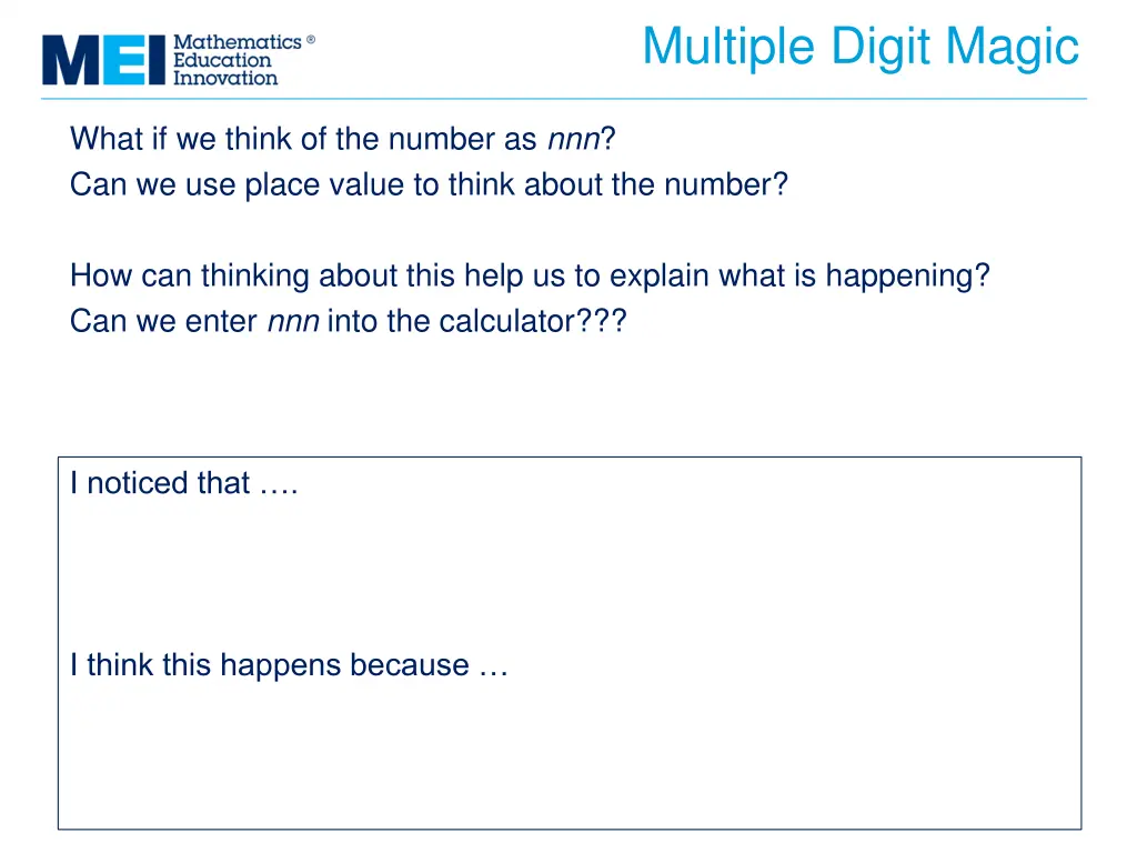 multiple digit magic 1