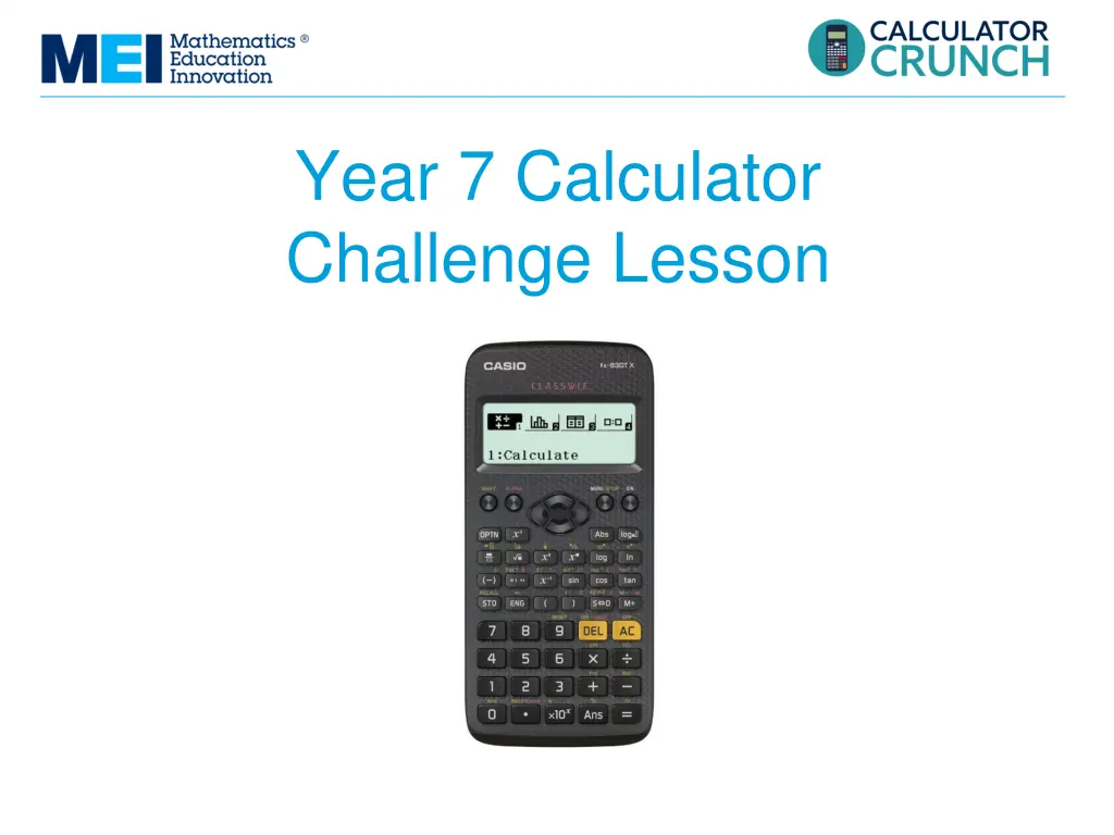year 7 calculator challenge lesson