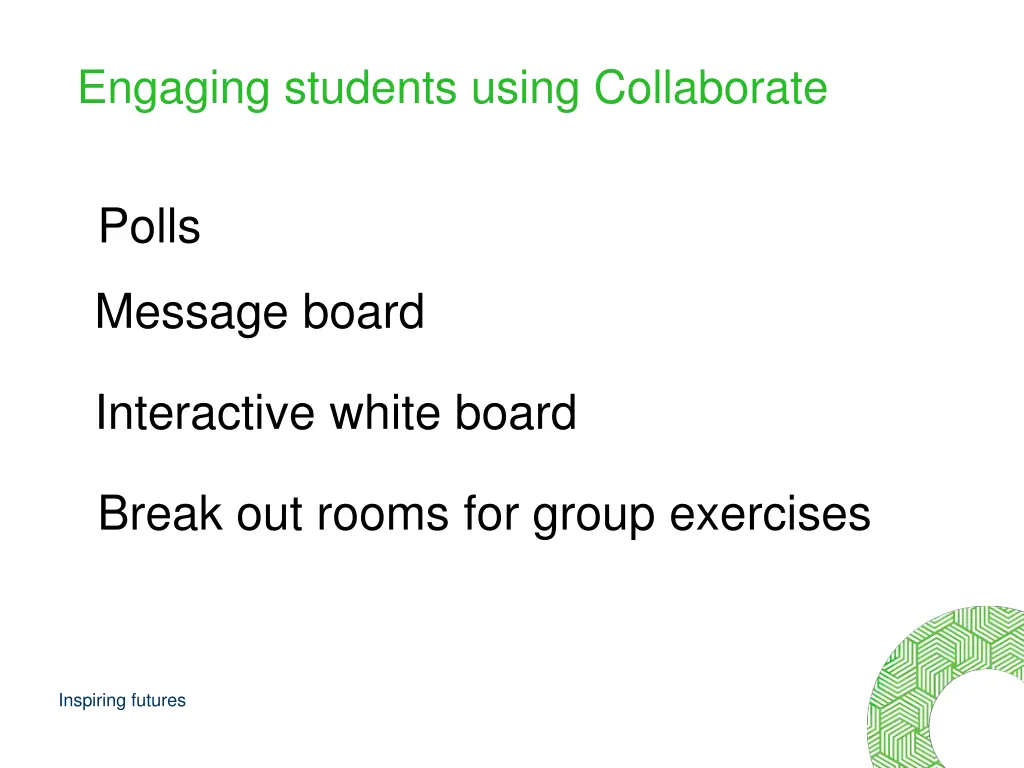 engaging students using collaborate