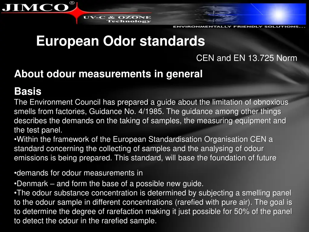 european odor standards