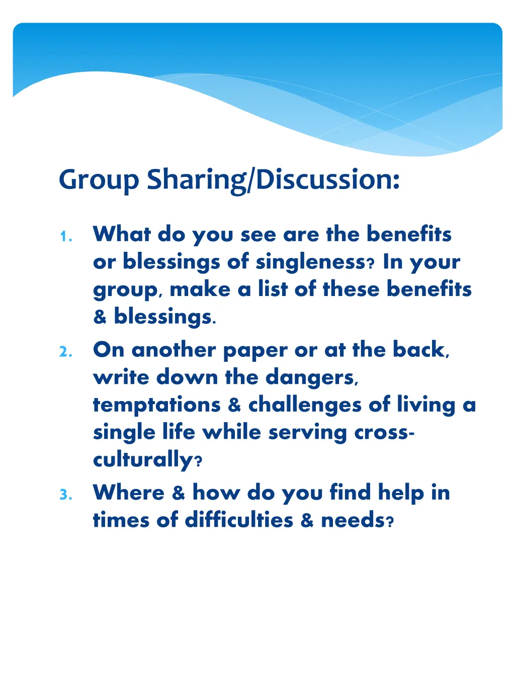 group sharing discussion