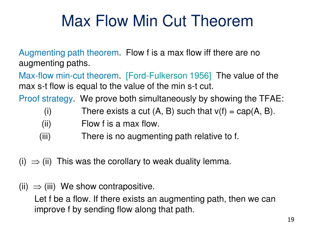 max flow min cut theorem