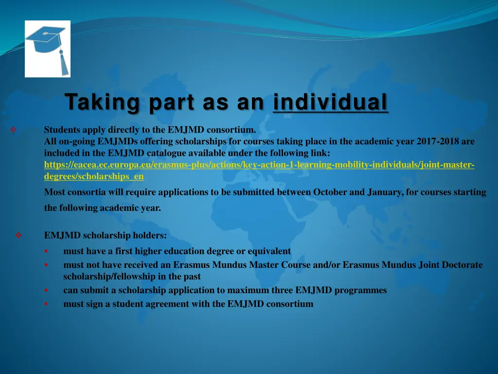 taking part as an individual