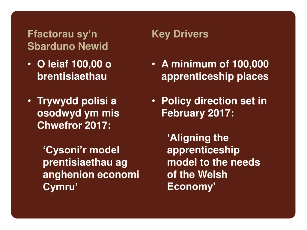 key drivers