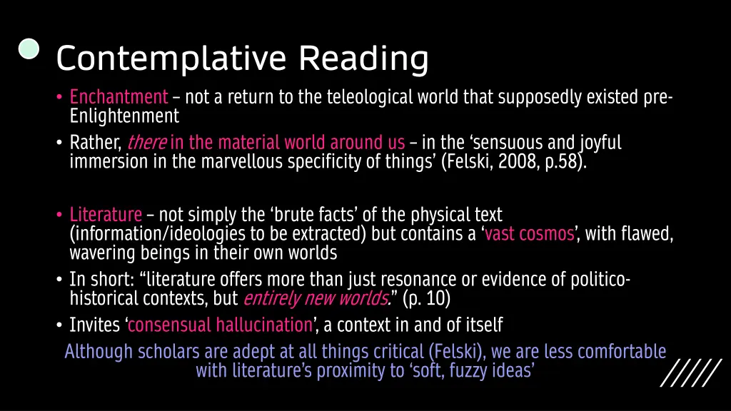 contemplative reading enchantment not a return