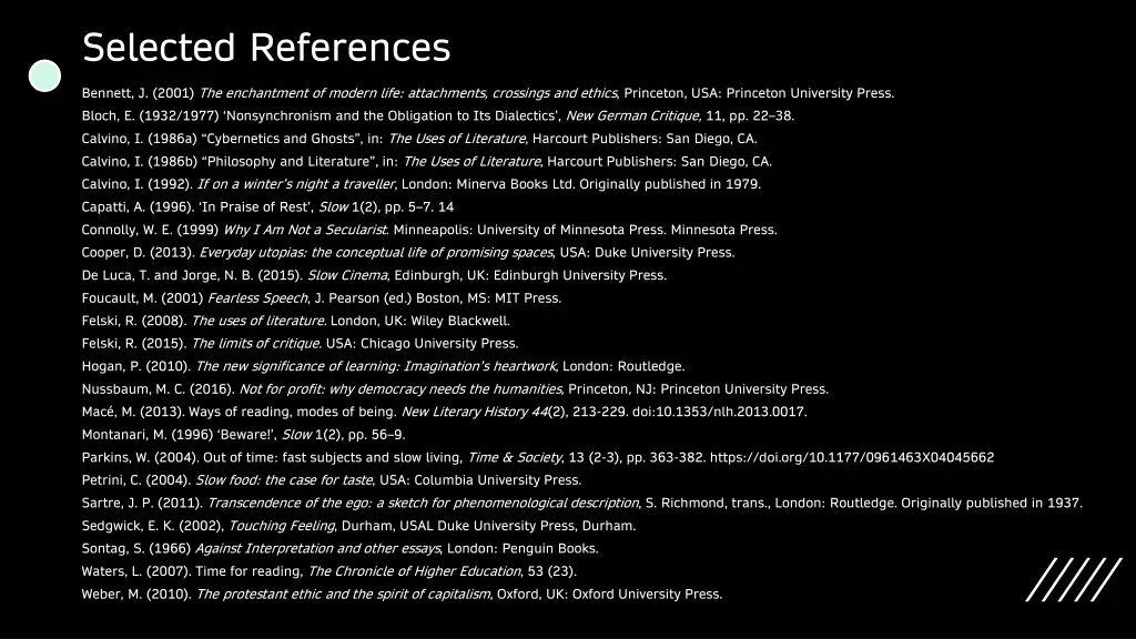 selected references