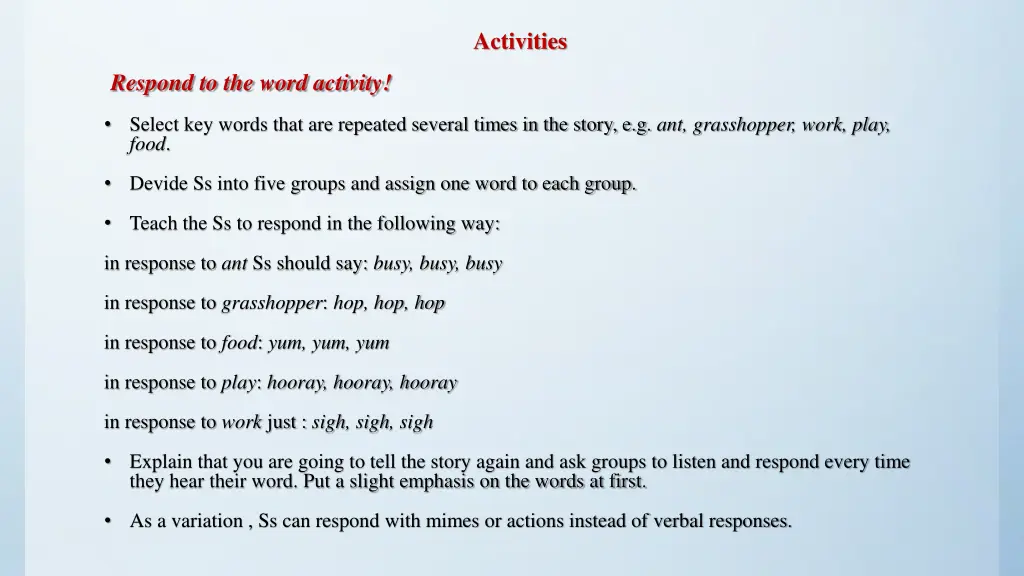 activities