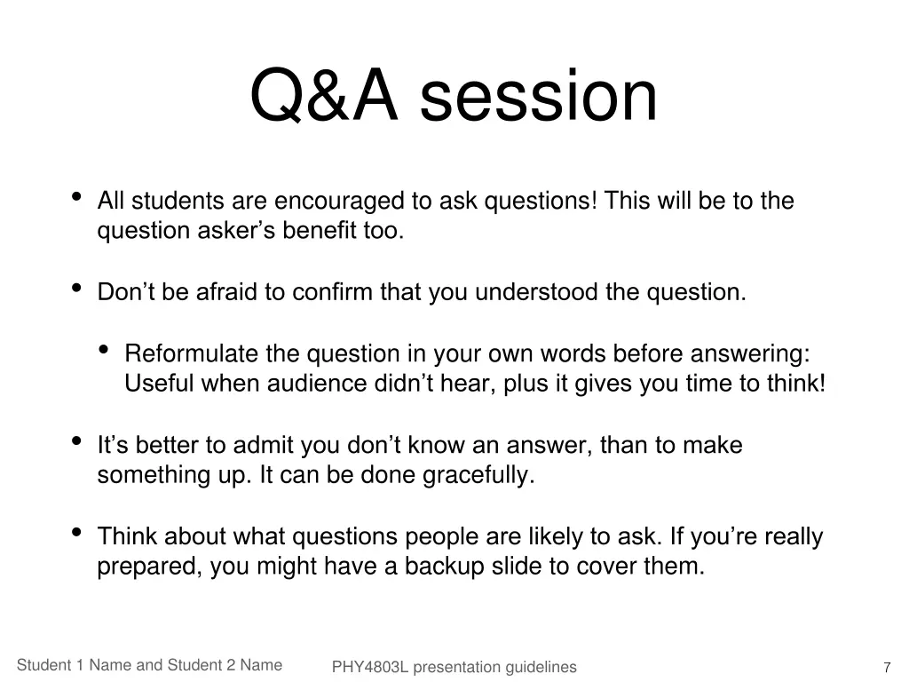 q a session