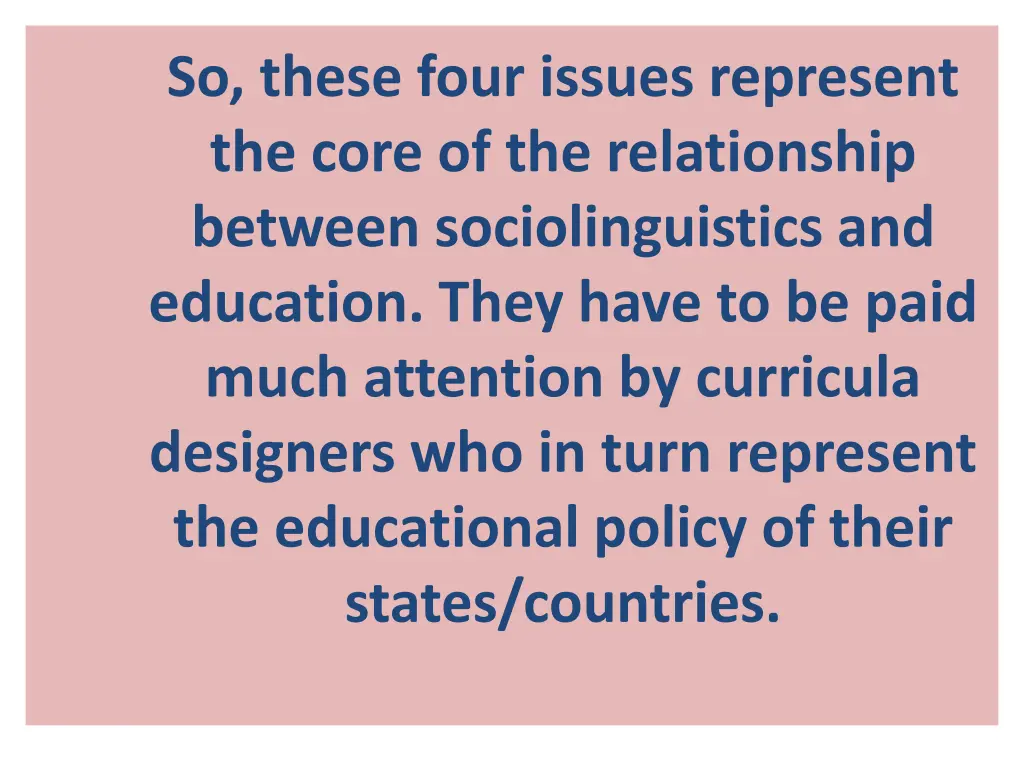 so these four issues represent the core