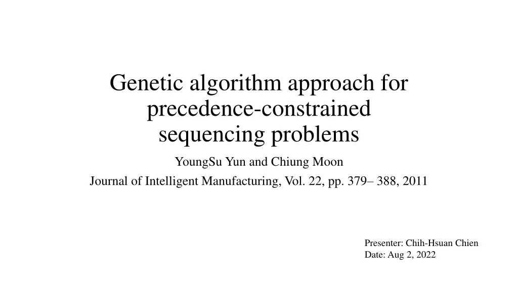 genetic algorithm approach for precedence