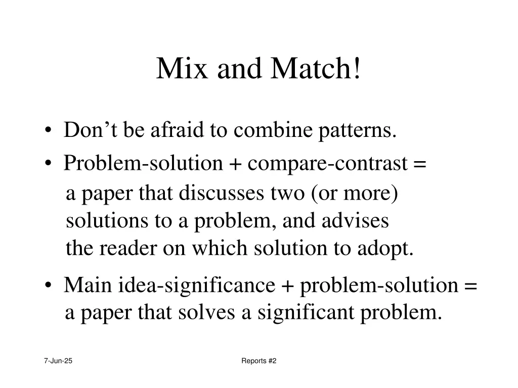 mix and match