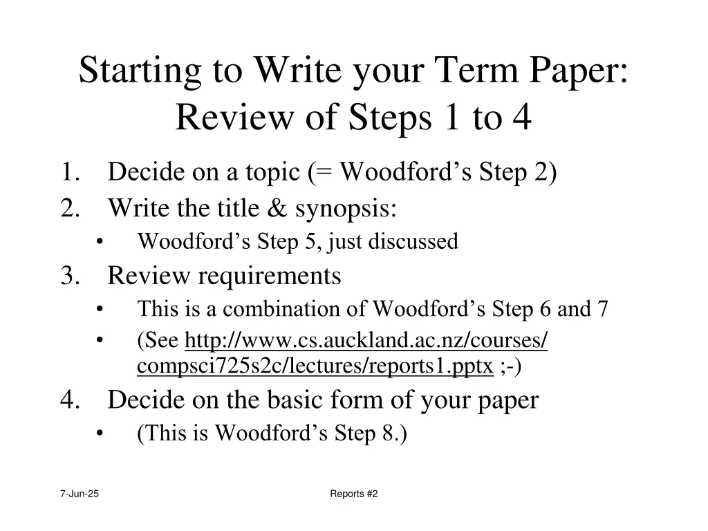 starting to write your term paper review of steps