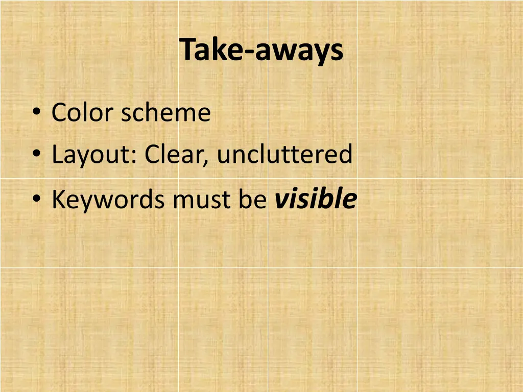 take aways 1
