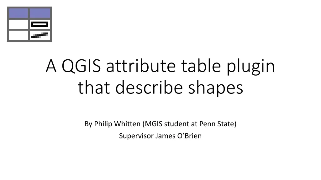 a qgis attribute table plugin that describe shapes