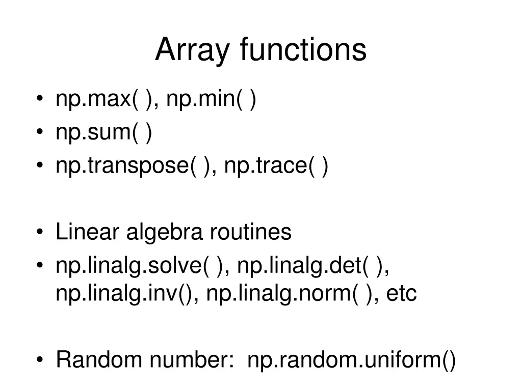array functions
