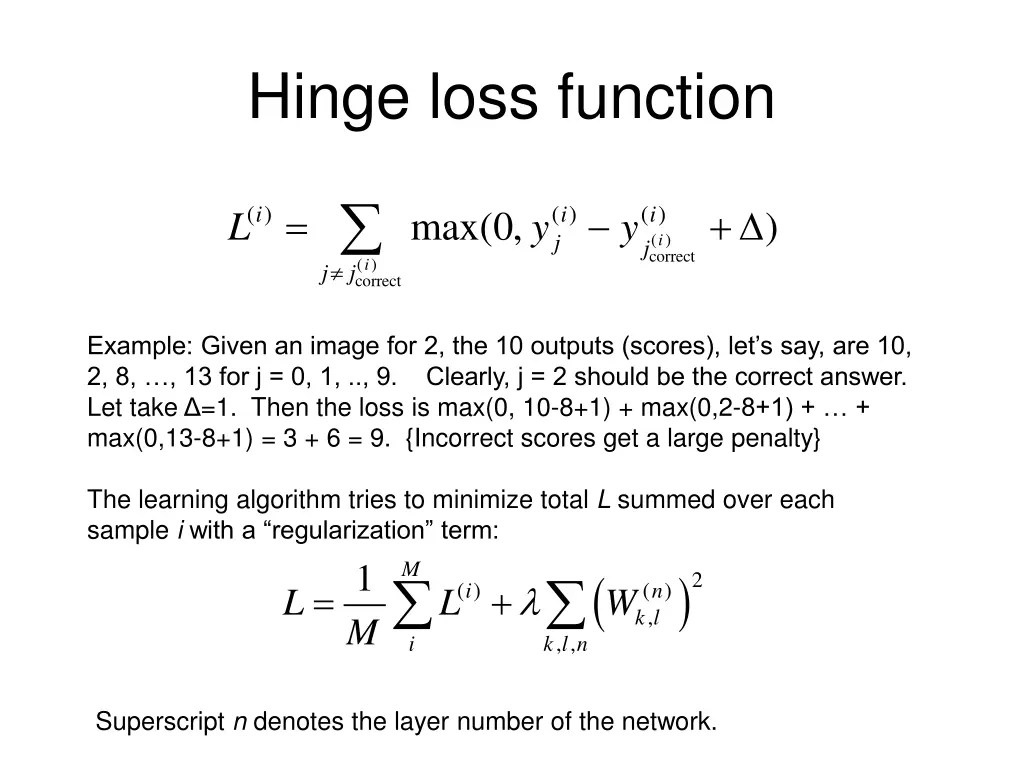 hinge loss function