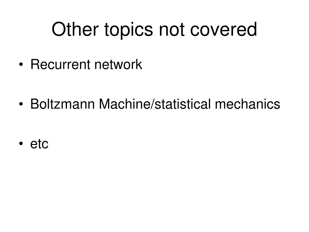 other topics not covered
