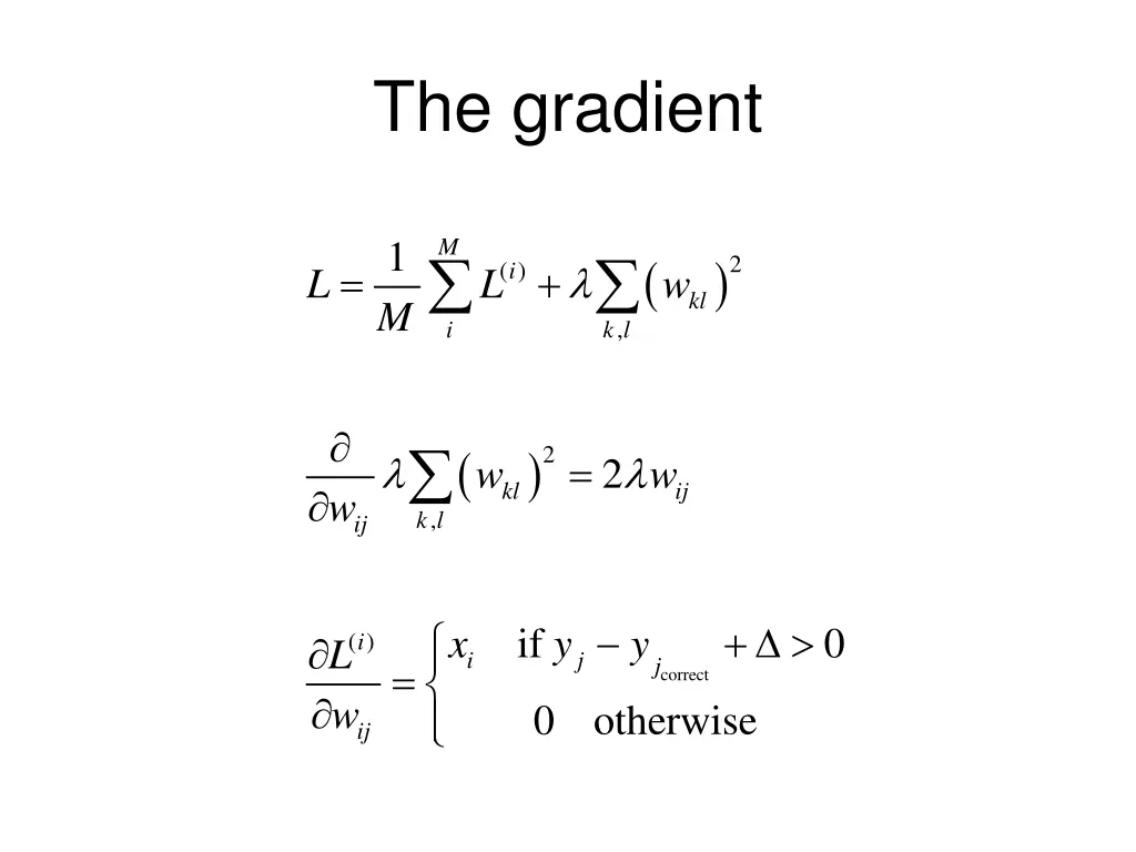 the gradient