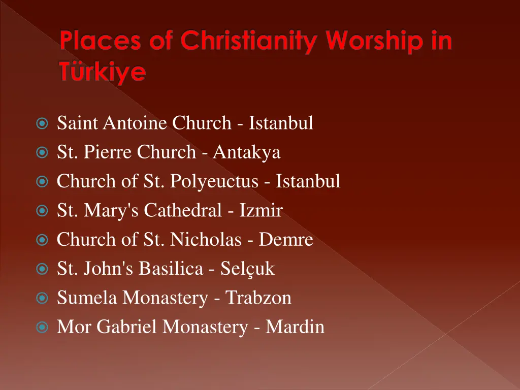 places of christianity worship in t rkiye
