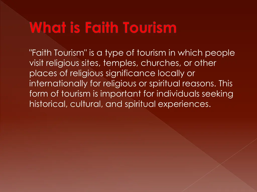what is faith tourism
