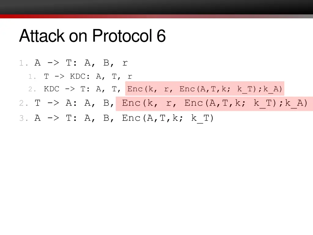 attack on protocol 6