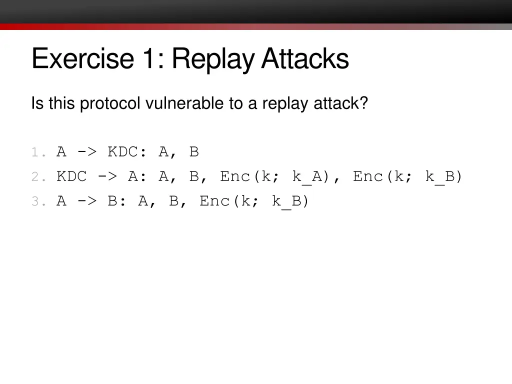 exercise 1 replay attacks
