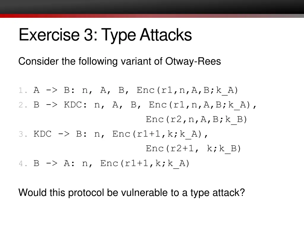 exercise 3 type attacks