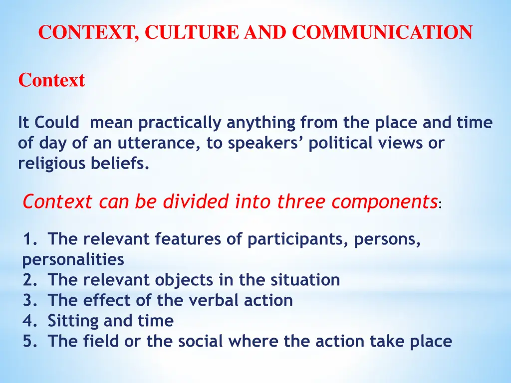 context culture and communication