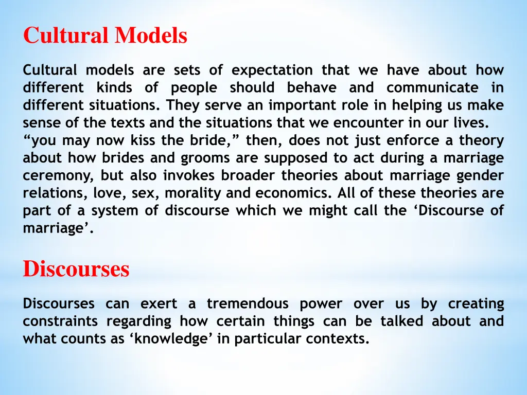 cultural models